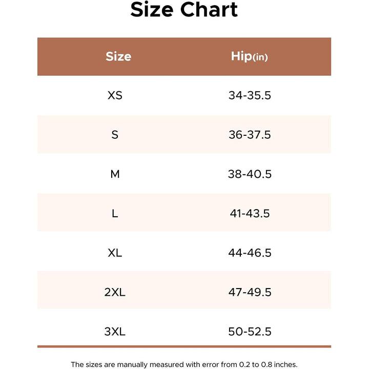 INNERSY lace-waist underwear size chart; XXL hip 47–49.5 inches