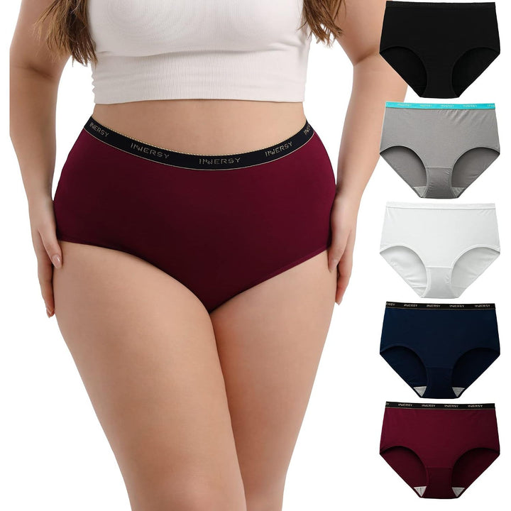 INNERSY Women's High-Waisted Briefs – Scarlet Navy, 4XL, 5 Pack - Just Closeouts Canada Inc.X003SKFPZZ