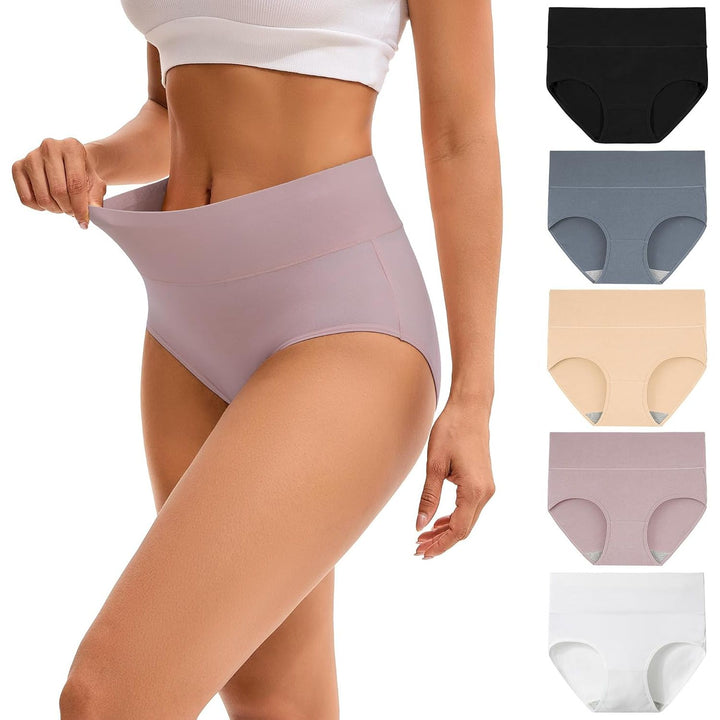 INNERSY Women's High-Waisted Cotton Underwear – Light Mist, XXL, 5-Pack - Just Closeouts Canada Inc.X0028A4RWD