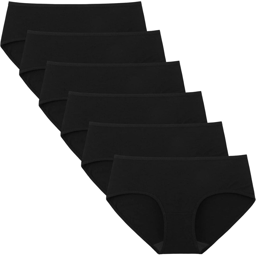 INNERSY Women's Mid-Rise Cotton Hipster Underwear – Black, XL, 6-Pack - Just Closeouts Canada Inc.X00255VQA7