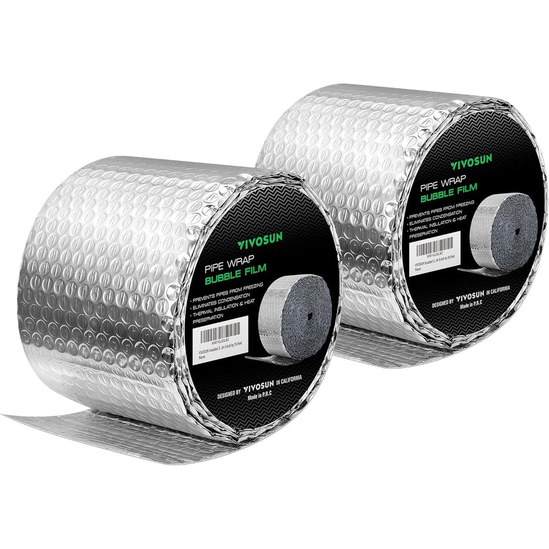 Insulated Spiral Pipe Wrap Insulation Bubble Film 6 - Inch by 25 - Feet, 2 Pack - Just Closeouts Canada Inc.