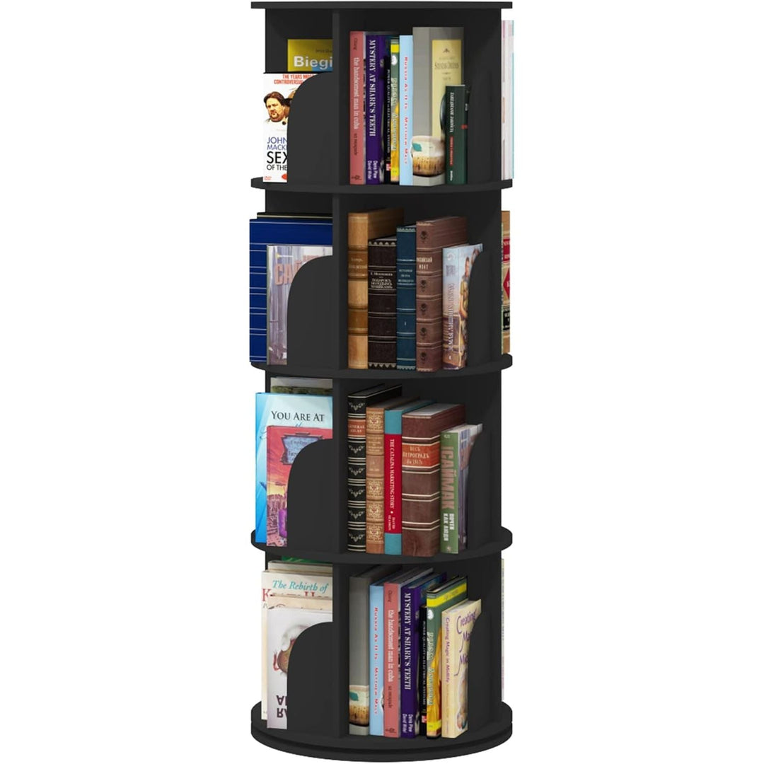 Intexca 360° Rotating Stackable Shelves Bookshelf Organizer - Black (4 Tier) - Just Closeouts Canada Inc.
