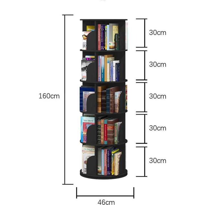 Intexca 360° Rotating Stackable Shelves Bookshelf Organizer - Black (4 Tier) - Just Closeouts Canada Inc.
