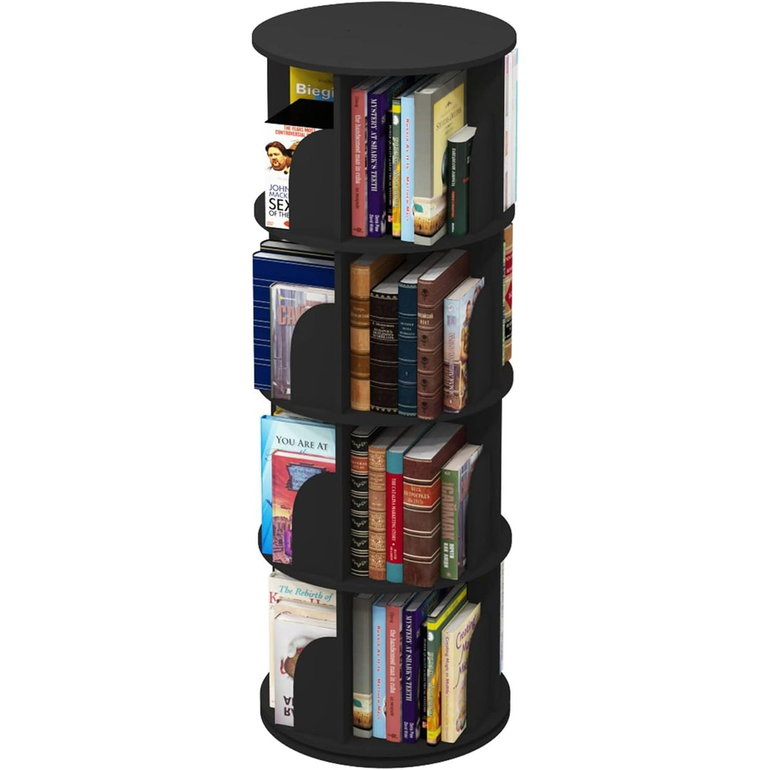 Intexca 360° Rotating Stackable Shelves Bookshelf Organizer - Black (4 Tier) - Just Closeouts Canada Inc.