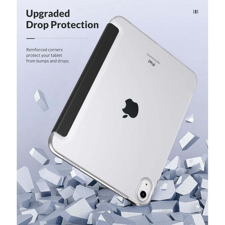 iPad (A16) 11th Generation 2025/ 10th Generation 2022, iPad 11 inch/ 10.9 inch Case with Soft TPU Translucent Frosted Back Cover, Auto Wake/Sleep, Support Touch ID, Notebook Black - Just Closeouts Canada Inc.X003CHK2Y3