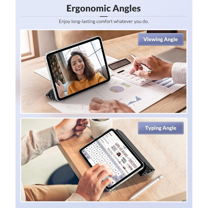 iPad (A16) 11th Generation 2025/ 10th Generation 2022, iPad 11 inch/ 10.9 inch Case with Soft TPU Translucent Frosted Back Cover, Auto Wake/Sleep, Support Touch ID, Notebook Black - Just Closeouts Canada Inc.X003CHK2Y3