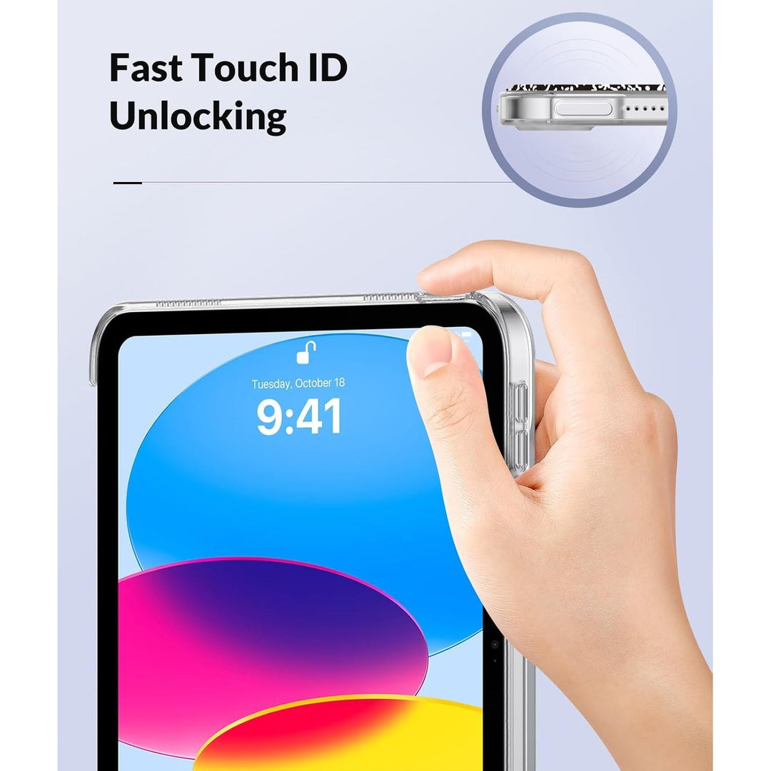 iPad (A16) 11th Generation 2025/ 10th Generation 2022, iPad 11 inch/ 10.9 inch Case with Soft TPU Translucent Frosted Back Cover, Auto Wake/Sleep, Support Touch ID, Notebook Black - Just Closeouts Canada Inc.X003CHK2Y3