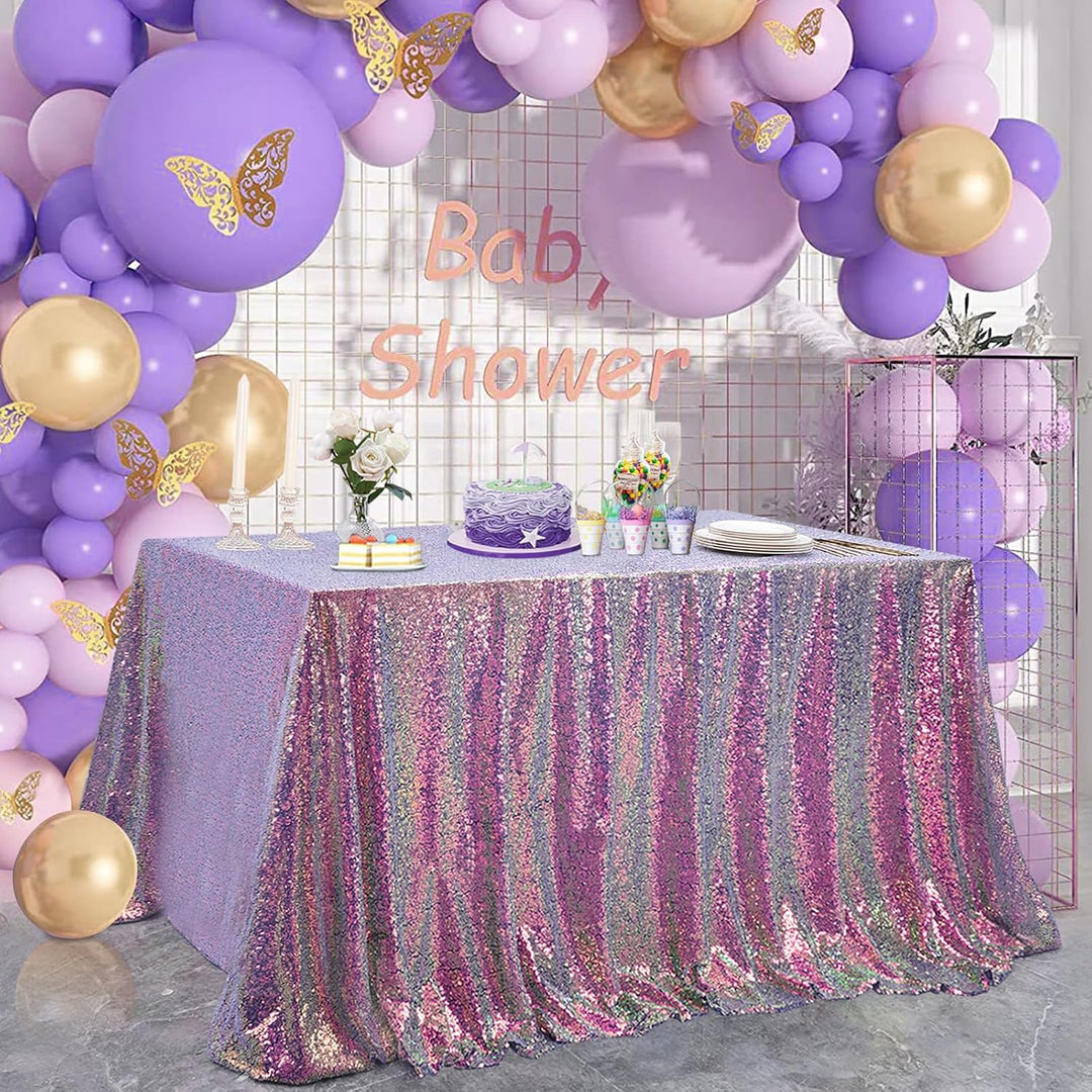 Iridescent Purple Sequin Tablecloth, 90 × 132 in - Just Closeouts Canada Inc.X00451TKDJ