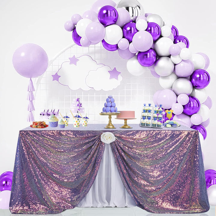 Iridescent Purple Sequin Tablecloth, 90 × 132 in - Just Closeouts Canada Inc.X00451TKDJ