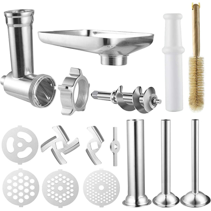 iVict Food Meat Grinder Attachment Compatible for KitchenAid Stand Mixers and Cuisinart Stand Mixers SM - 50 series Included Sausage Stuffer/Grinding Plates/Grinding Blade Accessory - Just Closeouts Canada Inc.
