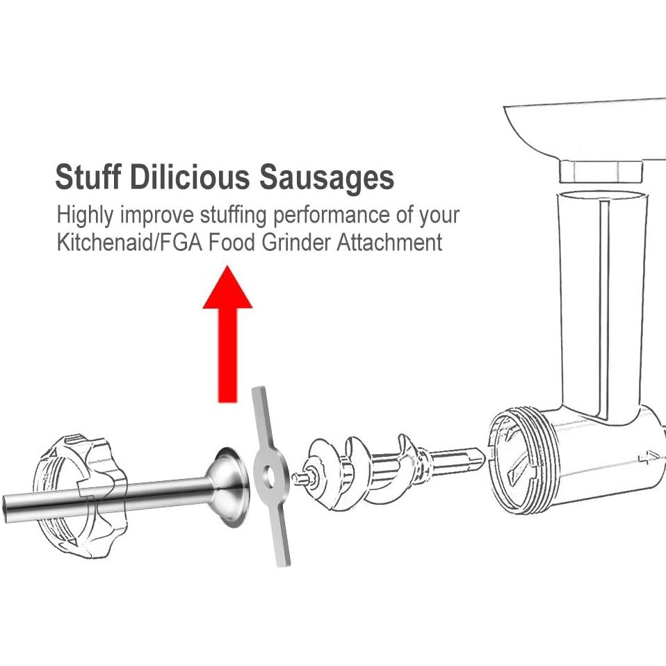 iVict Food Meat Grinder Attachment Compatible for KitchenAid Stand Mixers and Cuisinart Stand Mixers SM - 50 series Included Sausage Stuffer/Grinding Plates/Grinding Blade Accessory - Just Closeouts Canada Inc.