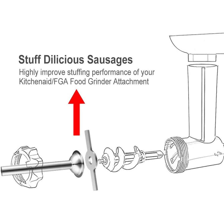 iVict Food Meat Grinder Attachment Compatible for KitchenAid Stand Mixers and Cuisinart Stand Mixers SM - 50 series Included Sausage Stuffer/Grinding Plates/Grinding Blade Accessory - Just Closeouts Canada Inc.