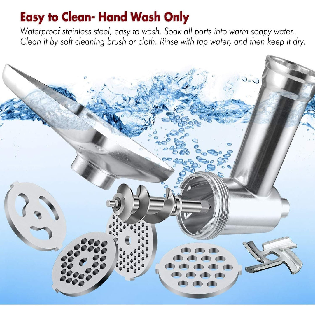 iVict Food Meat Grinder Attachment Compatible for KitchenAid Stand Mixers and Cuisinart Stand Mixers SM - 50 series Included Sausage Stuffer/Grinding Plates/Grinding Blade Accessory - Just Closeouts Canada Inc.