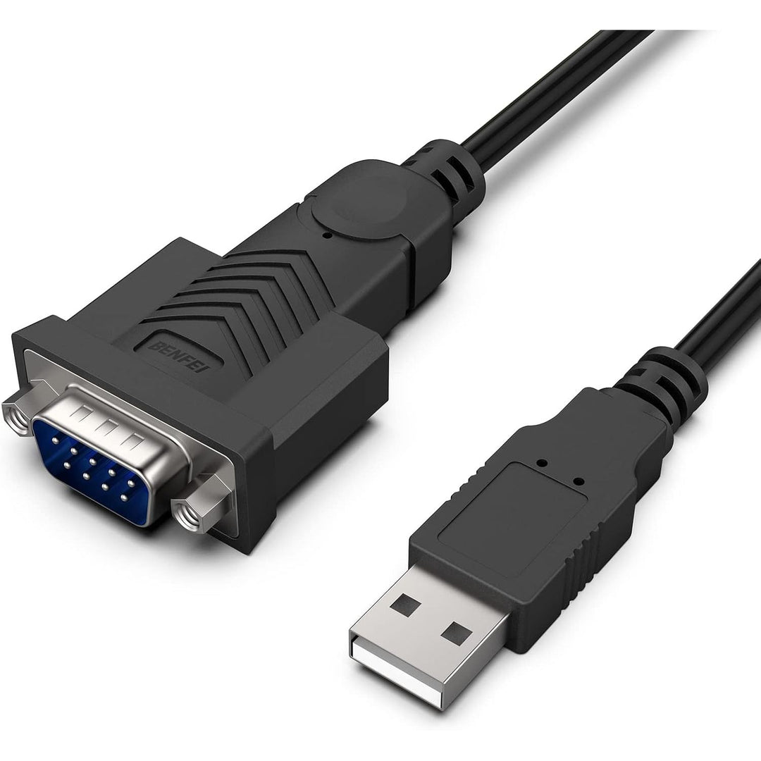 6-foot USB-A to RS-232 DB9 male serial adapter cable, view 1