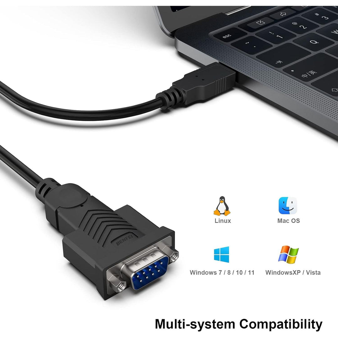 6-foot USB-A to RS-232 DB9 male serial adapter cable, view 4