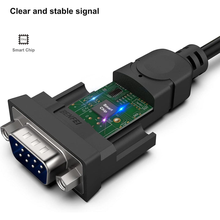 6-foot USB-A to RS-232 DB9 male serial adapter cable, view 6