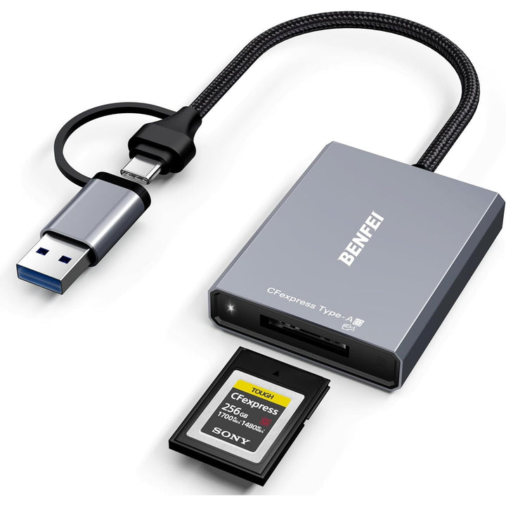 CFexpress Type A USB-A and USB-C card reader, view 1