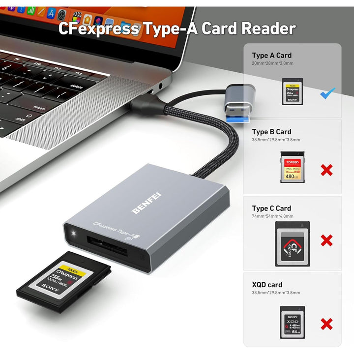 CFexpress Type A USB-A and USB-C card reader, view 2