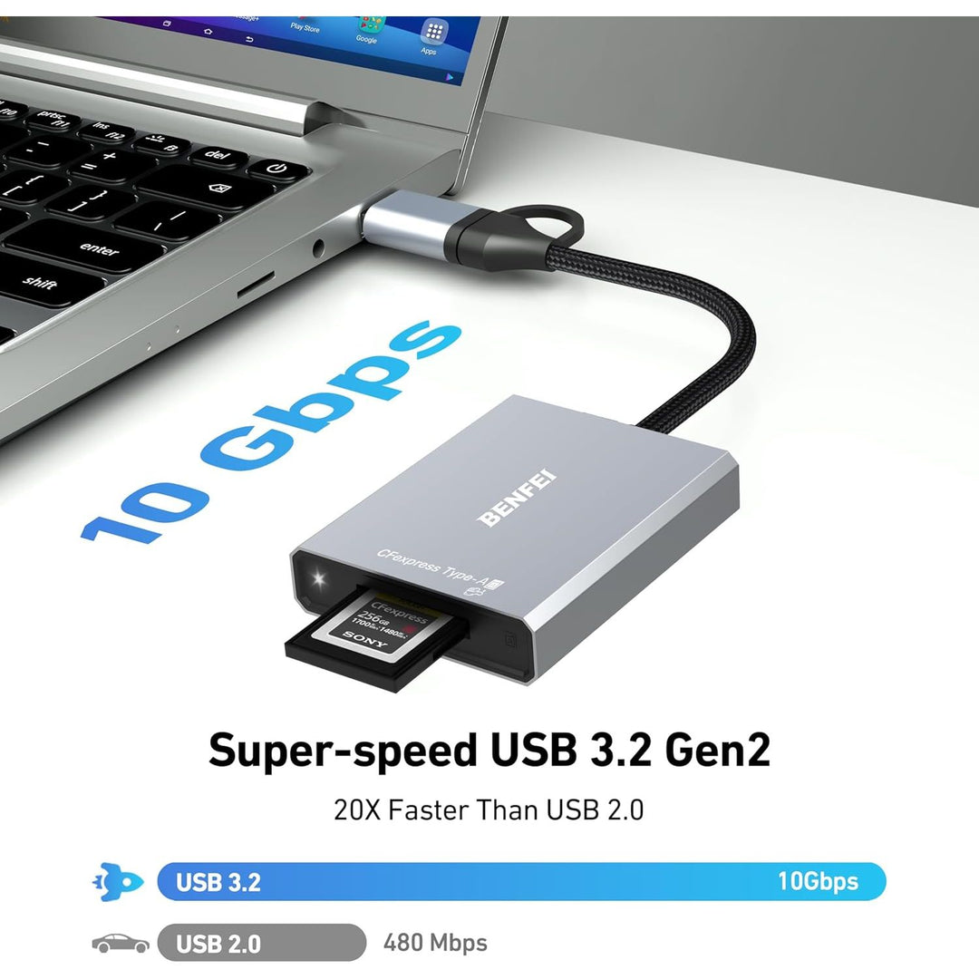 CFexpress Type A USB-A and USB-C card reader, view 3