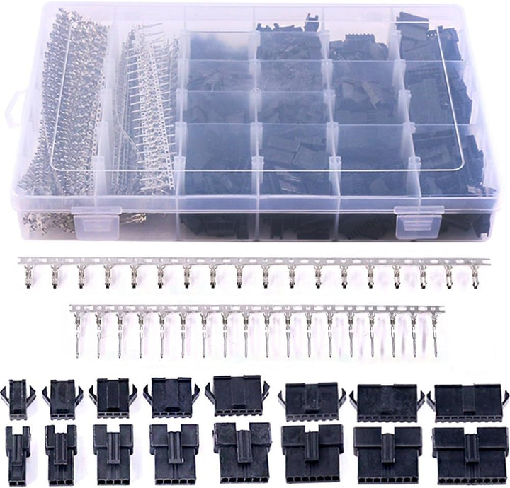 Complete 1,940-piece JST-SM compatible connector kit in organizer