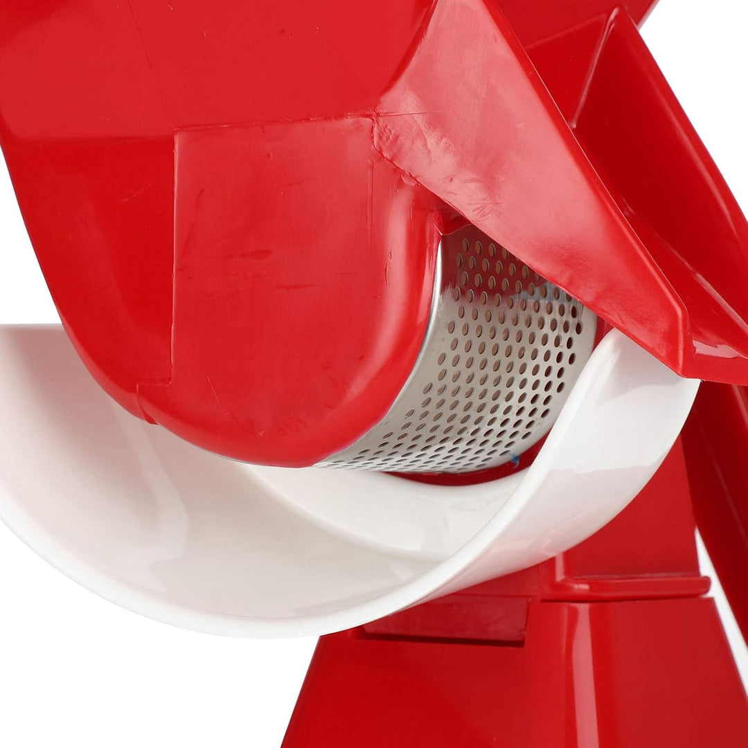 Close-up of stainless filter screen in tomato press