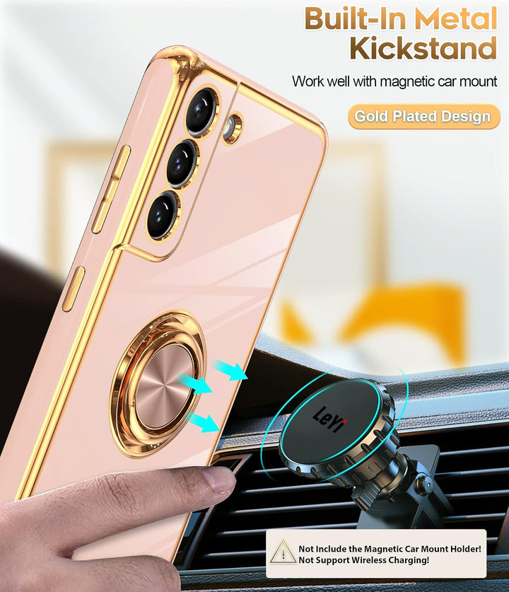 Pink Galaxy S21 FE case ring stand detail