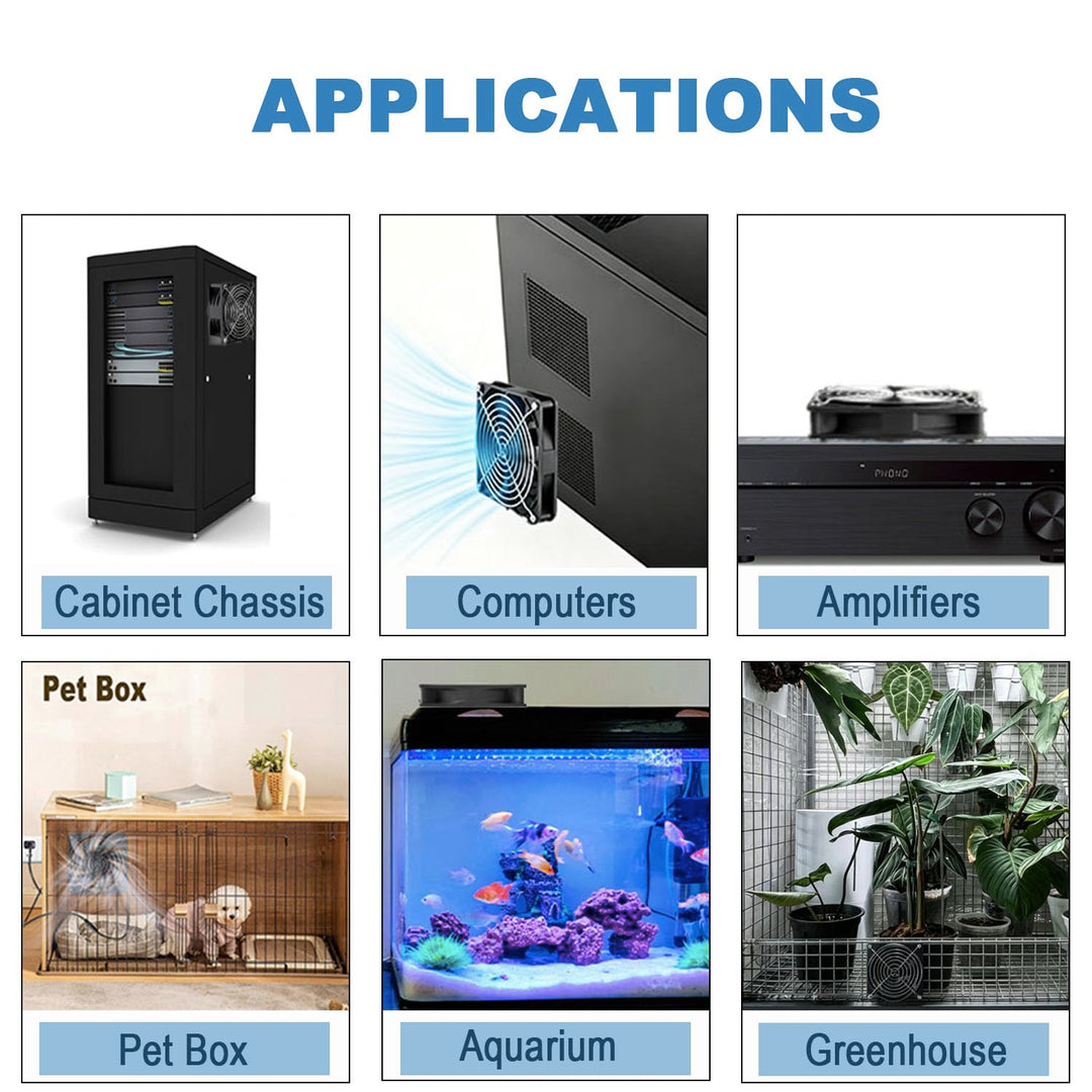 120 mm AC powered cooling fan with speed controller, view 2
