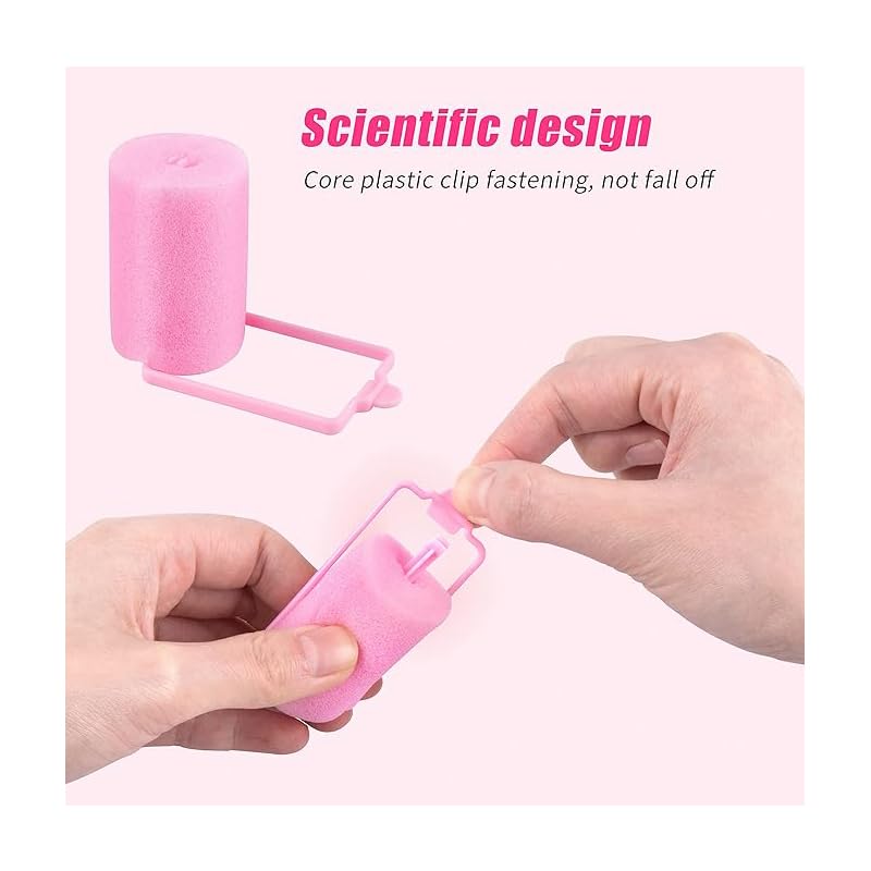 Foam hair roller fastening clip demonstration