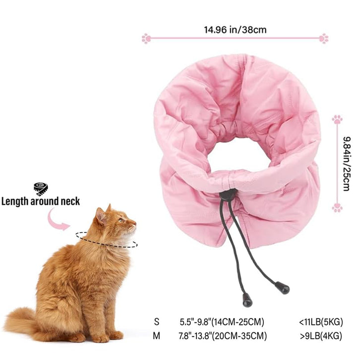 Pink recovery collar size guide including medium fit