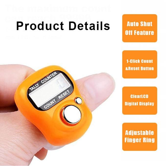 LCD display and adjustable ring on finger counter