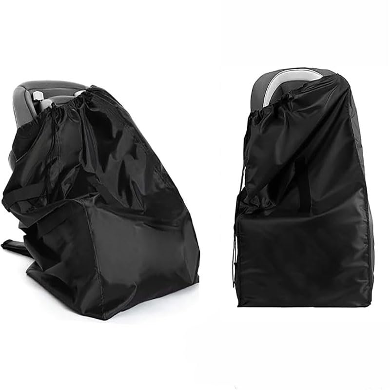 Black travel bag covering child car seat