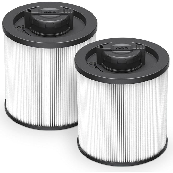 Two pleated DXVC6910 replacement vacuum cartridge filters