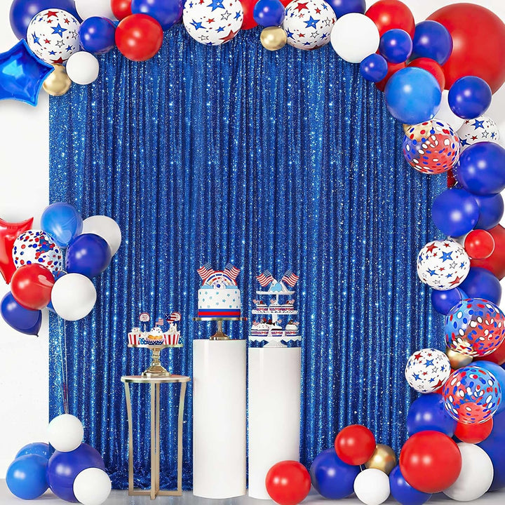 Navy blue sequin curtain at a party display