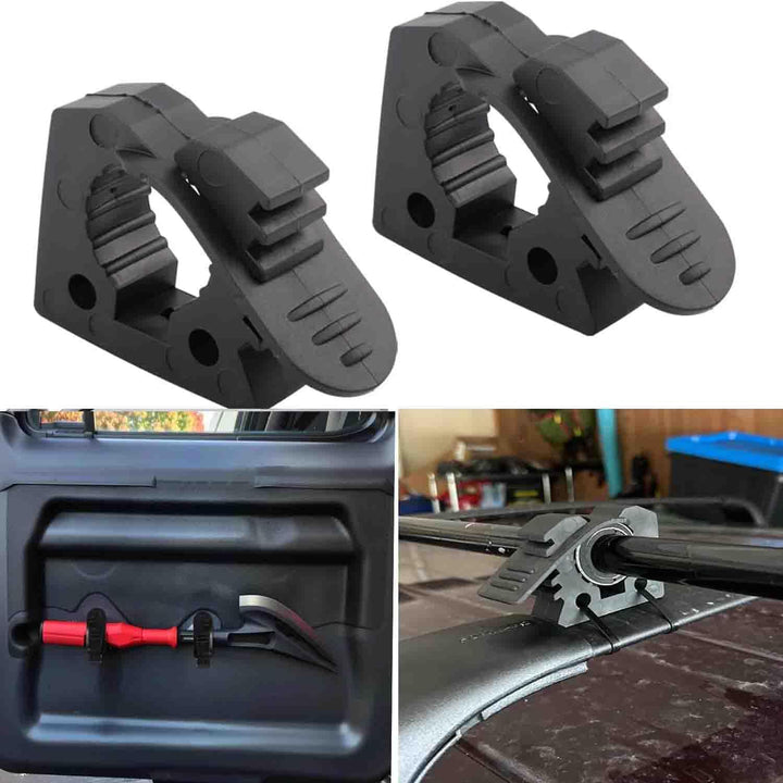 Black quick-release tool holders and installation examples