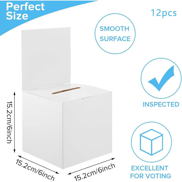 White ballot box with six-inch dimensions