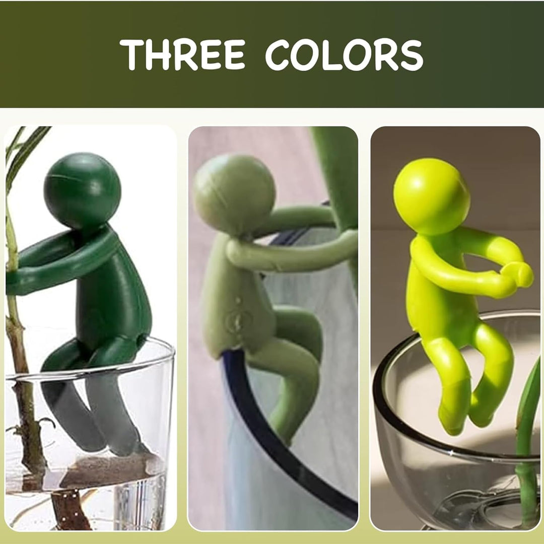 Three green plant holder colours in use