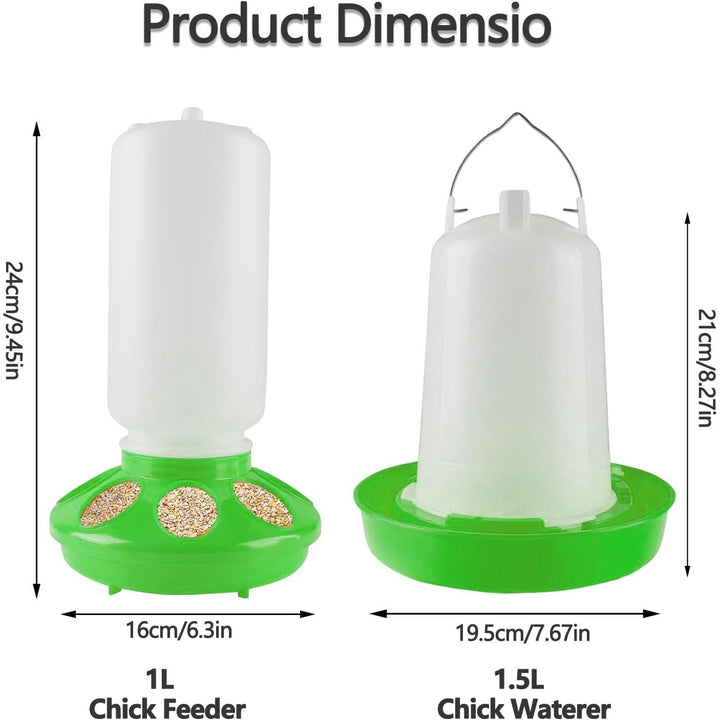 Feeder and waterer capacities and dimensions