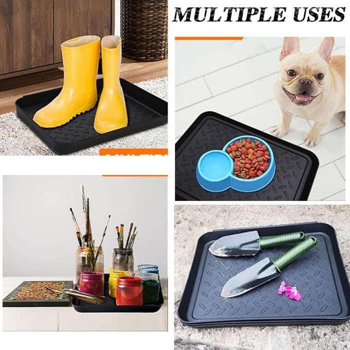 Black boot tray use examples