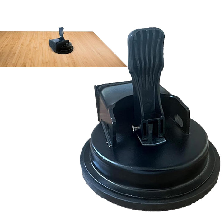 Black suction cup floor gap fixer tool