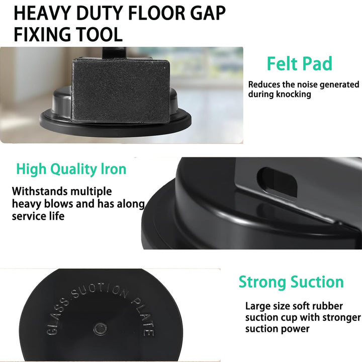 Floor gap fixer suction cup and felt striking pad details