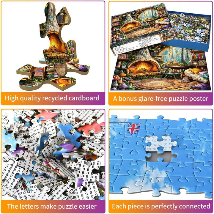 Puzzle materials and included poster