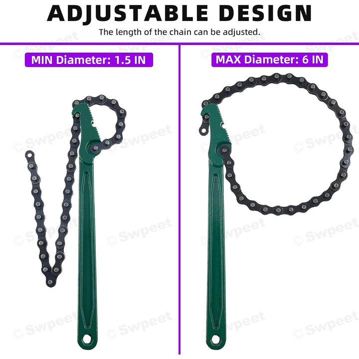 12-inch ratcheting chain wrench, product view 4
