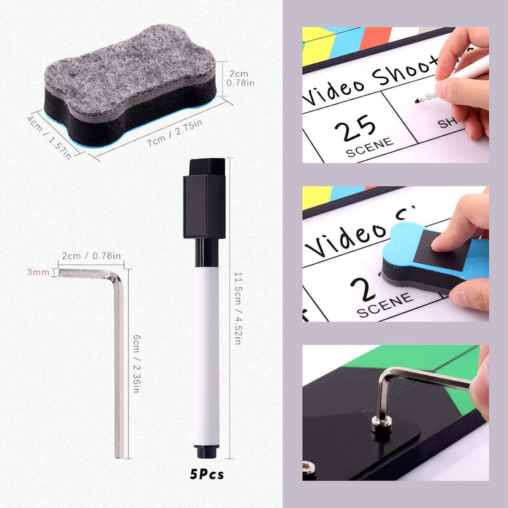 10 × 12-inch acrylic film clapperboard kit, product view 3