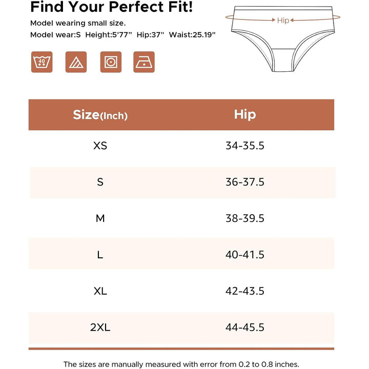 Size chart showing Large hips 40–41.5 inches