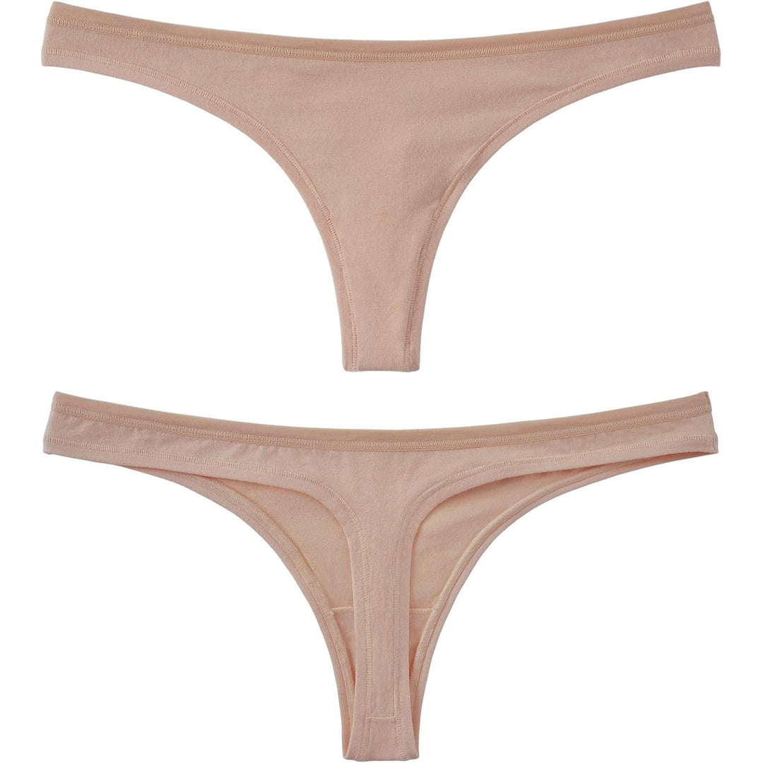 Basic cotton thong front and back construction