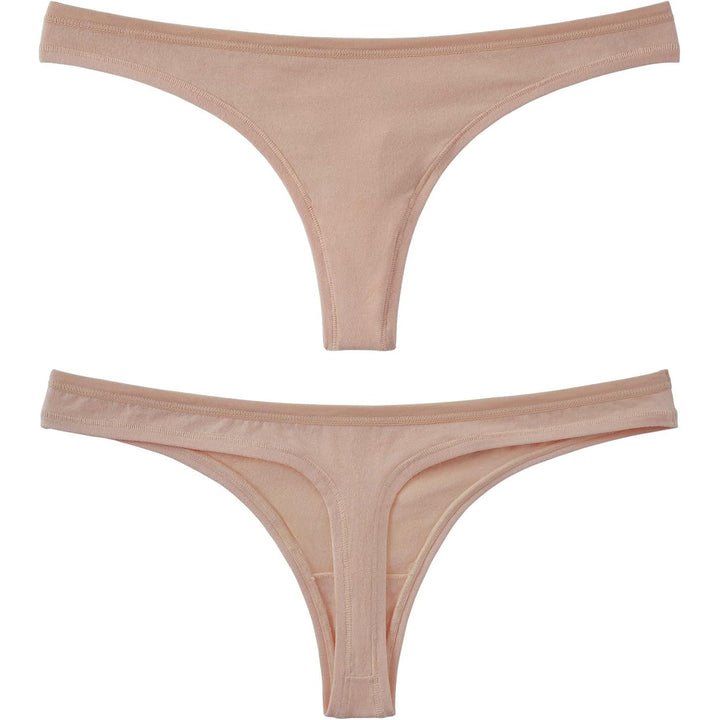 Basic cotton thong front and back construction