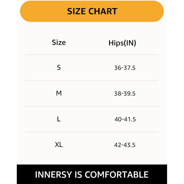 Size chart showing Medium hips 38–39.5 inches