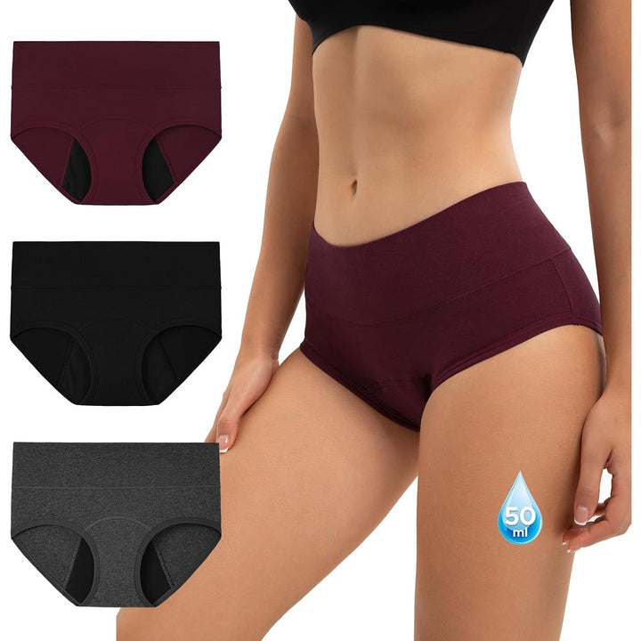 Vintage Dark three-pack high-waisted period underwear