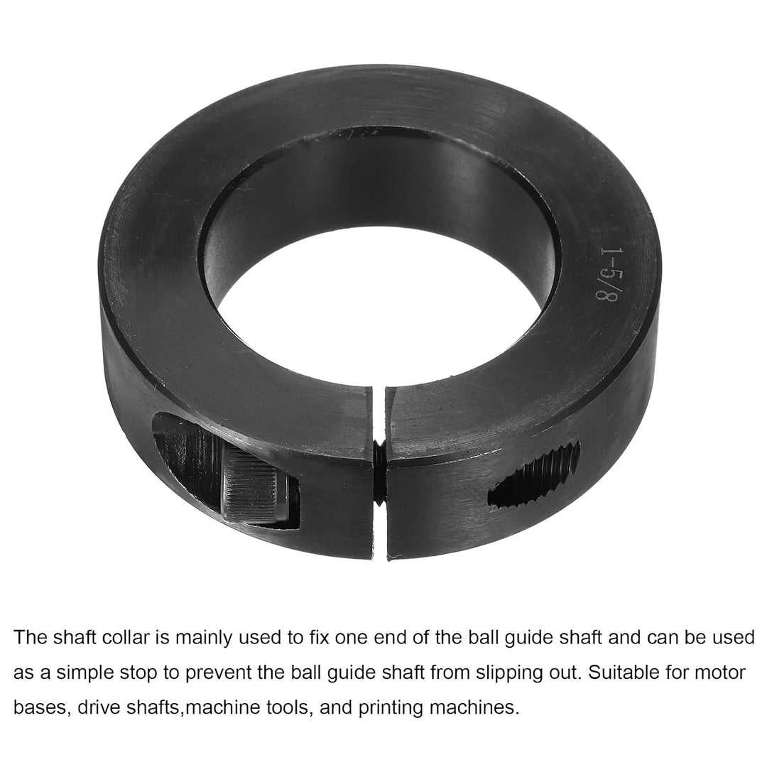 Close-up of black double-split shaft collar