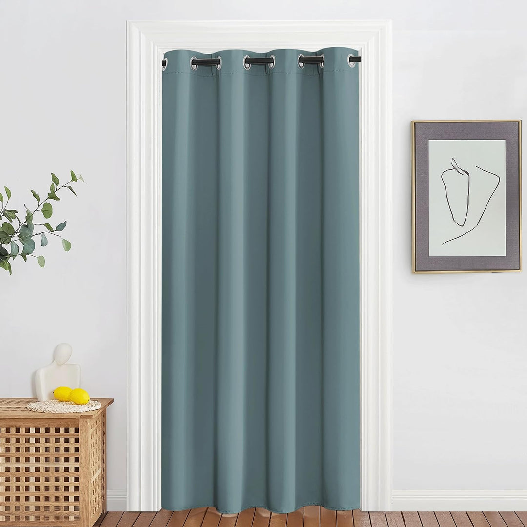 Greyish Blue Blackout Grommet Curtain, 52 x 78 in, 1 Panel — view 1